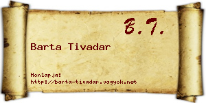Barta Tivadar névjegykártya